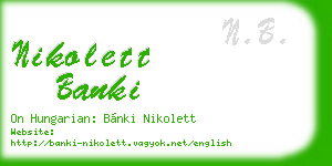 nikolett banki business card
