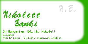 nikolett banki business card